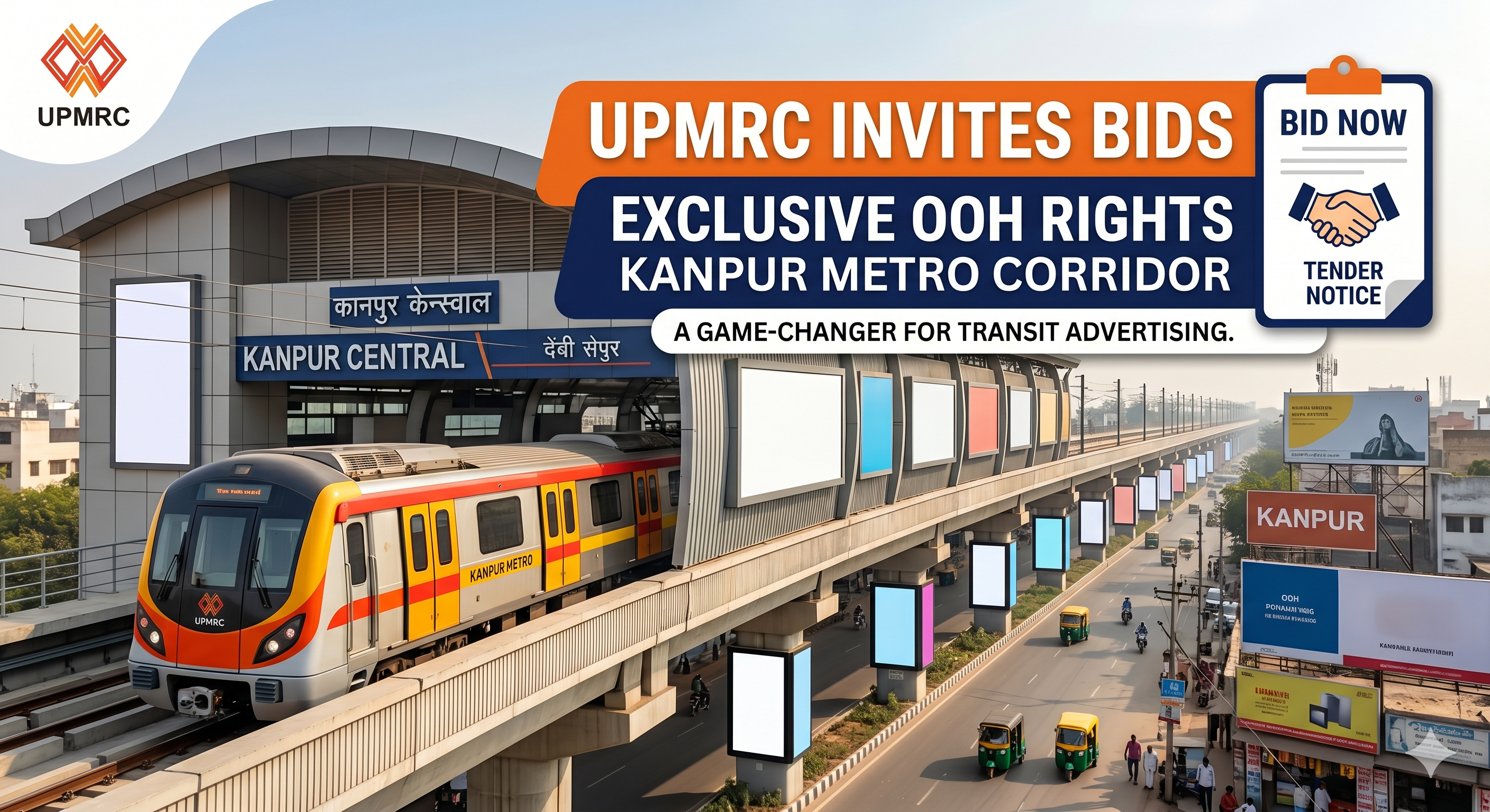 UPMRC Invites Bids for Exclusive OOH Rights on Kanpur Metro Corridor: A Game-Changer for Transit Advertising